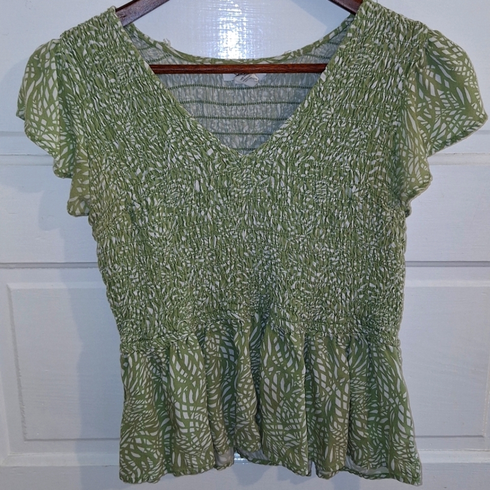 Smocked Light Green Top